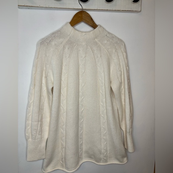 Soft Surroundings Winter Ivory Cable Knit Mock Neck Sweater - Picture 11 of 11